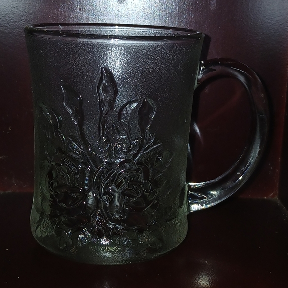 Pasari Crystal Livia Clear Glass Cups Mugs Indonesia Rose Frosted Edge F… - Picture 2 of 9